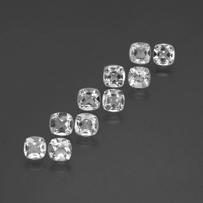 Topazio naturale bianco da 4,37 ct, taglio a cuscino, VVS-VS