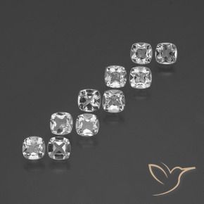 Gemme di Topazio Bianco trasparente naturale da 4.66 ct, Cuscino, VVS-VS