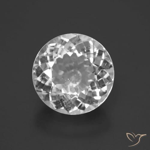 Topazio naturale bianco da 6,31 ct, taglio rotondo, VS