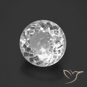 Topazio naturale bianco da 6,31 ct, taglio rotondo, VS