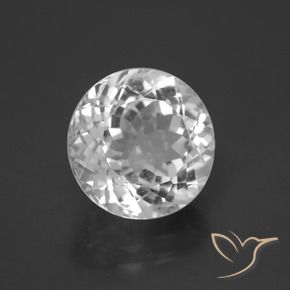 Topazio Bianco trasparente naturale da 6.60 ct, Taglio rotondo, VVS-VS