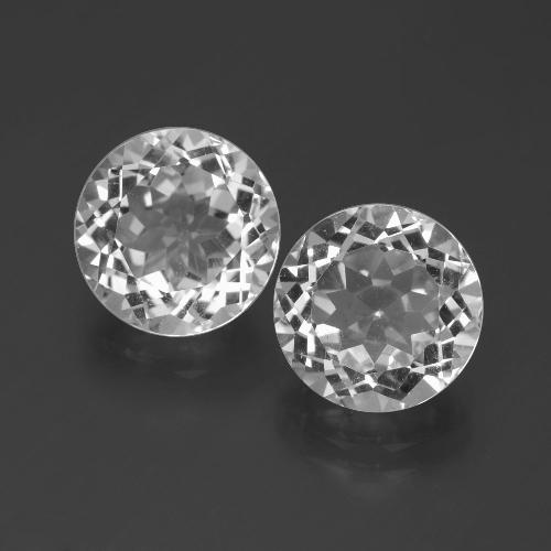 Topazio naturale bianco da 7,13 ct, taglio rotondo, VVS-VS