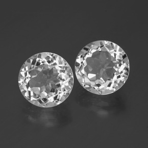 Topazio naturale bianco da 7,13 ct, taglio rotondo, VVS-VS