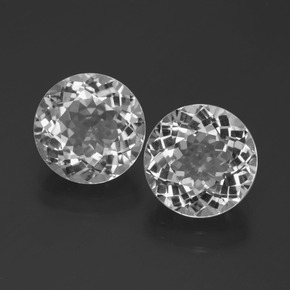 Topazio naturale bianco da 6,98 ct, taglio rotondo, VVS-VS