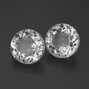 Topazio naturale bianco da 6,98 ct, taglio rotondo, VVS-VS