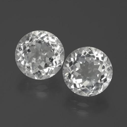 Topazio naturale bianco da 6,61 ct, taglio rotondo, VVS-VS