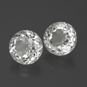 Topazio naturale bianco da 6,61 ct, taglio rotondo, VVS-VS