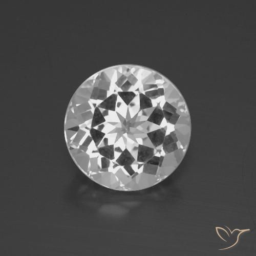 4.50ct Naturale Bianco trasparente Topazio, Rotondo, VVS-VS