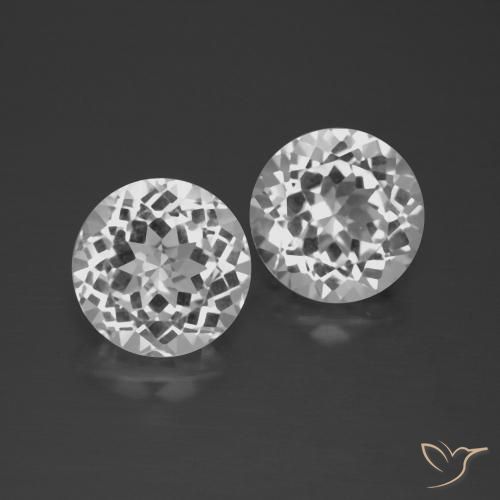 7.00ctw Naturale Bianco trasparente Topazio, Rotondo, VVS-VS