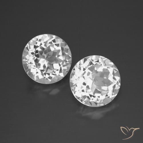 Gemme di Topazio Bianco trasparente naturale da 7.00 ct, Rotondo, VVS-VS