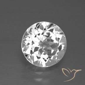 Topazio Bianco trasparente naturale da 3.40 ct, Rotondo, VVS-VS