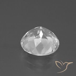 Topazio Bianco trasparente naturale da 3.40 ct, Rotondo, VVS-VS