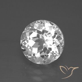 Topazio Bianco trasparente naturale da 4.14 ct, Rotondo, VVS-VS