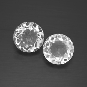 Topazio naturale bianco da 4,22 ct, taglio rotondo, VVS-VS