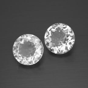 Topazio naturale bianco da 4,22 ct, taglio rotondo, VVS-VS