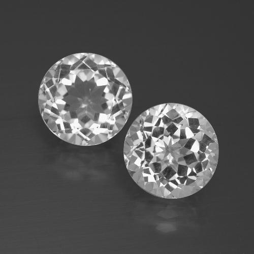 Topazio naturale bianco da 6,79 ct, taglio rotondo, VVS-VS