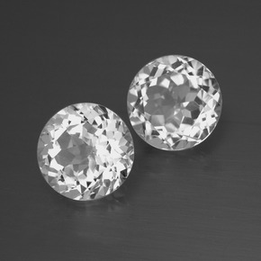 Topazio naturale bianco da 6,79 ct, taglio rotondo, VVS-VS