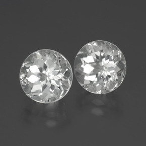 Gemme di Topazio Bianco naturale da 7.33 ct, Taglio rotondo, VVS-VS