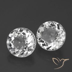 Gemme di Topazio Bianco trasparente naturale da 5.38 ct, Rotondo, VVS-VS