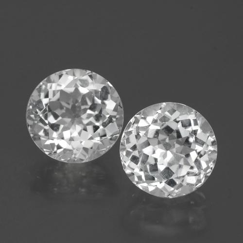 Topazio naturale bianco da 5,23 ct, taglio rotondo, VVS-VS
