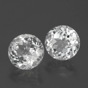 Topazio naturale bianco da 5,23 ct, taglio rotondo, VVS-VS