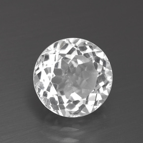 Topazio Bianco trasparente naturale da 3.41 ct, Taglio rotondo, VVS-VS