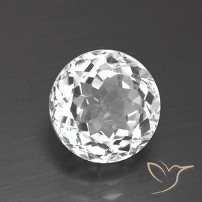 Topazio Bianco trasparente naturale da 3.40 ct, Rotondo, VVS-VS