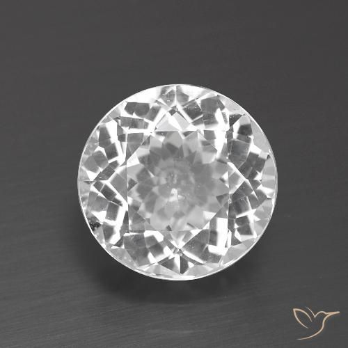 3.41ct Naturale Bianco trasparente Topazio, Rotondo, VVS-VS