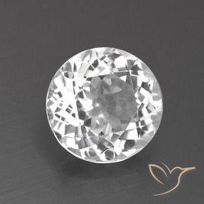 Topazio Bianco trasparente naturale da 3.41 ct, Rotondo, VVS-VS