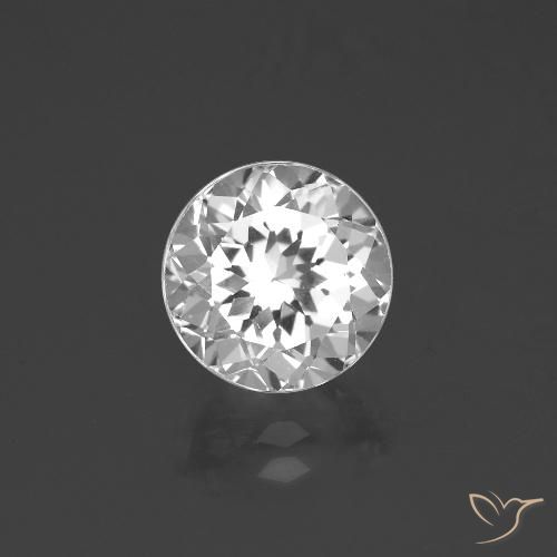 3.69ct Naturale Bianco Topazio, Rotondo, VVS-VS