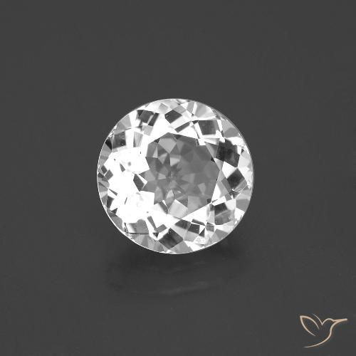 3.51ct Naturale Bianco Topazio, Rotondo, VVS-VS