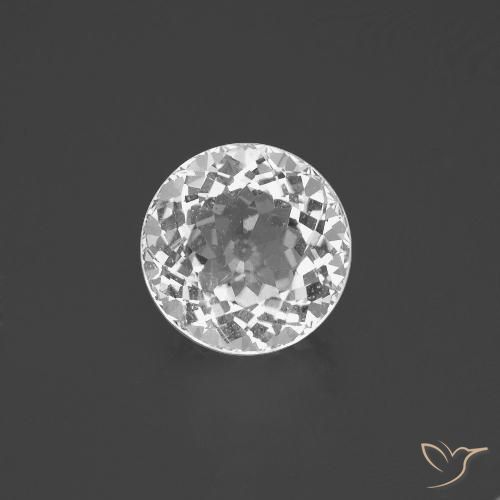3.88ct Naturale Bianco Topazio, Rotondo, VS