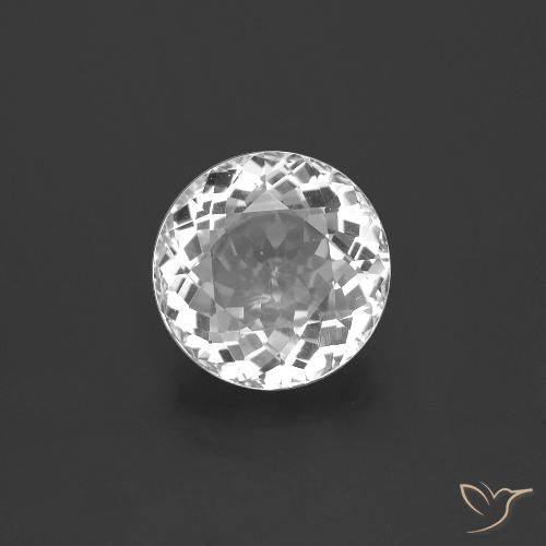 3.43ct Naturale Bianco Topazio, Rotondo, VVS-VS