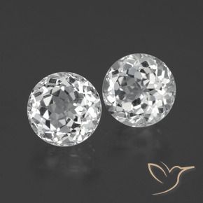 Gemme di Topazio Bianco trasparente naturale da 8.00 ct, Rotondo, VS-SI