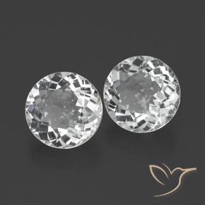 Gemme di Topazio Bianco trasparente naturale da 7.41 ct, Rotondo, VVS-VS