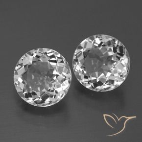 Topazio naturale bianco da 7,05 ct, taglio rotondo, VVS-VS