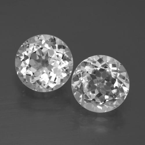 Gemme di Topazio Bianco trasparente naturale da 6.61 ct, Taglio rotondo, VVS-VS