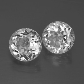 Gemme di Topazio Bianco trasparente naturale da 6.61 ct, Taglio rotondo, VVS-VS