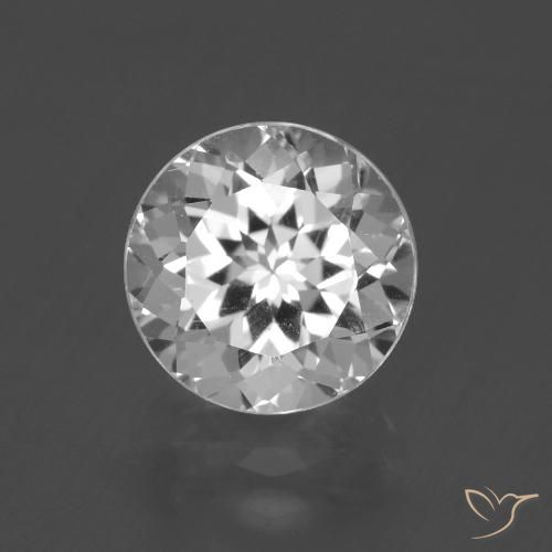 4.89ct Naturale Bianco trasparente Topazio, Rotondo, VVS-VS