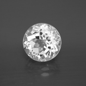 Topazio Bianco trasparente naturale da 4.55 ct, Taglio rotondo, VVS-VS