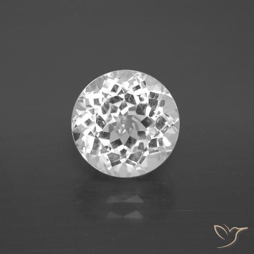 4.43ct Naturale Bianco trasparente Topazio, Rotondo, VS