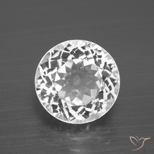 4.49ct Naturale Bianco trasparente Topazio, Rotondo, VVS-VS