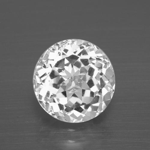 Topazio Bianco trasparente naturale da 4.25 ct, Taglio rotondo, VVS-VS