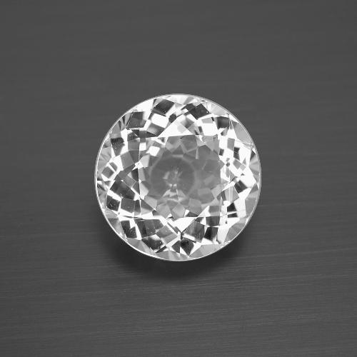 Topazio naturale bianco da 4,05 ct, taglio rotondo, VVS