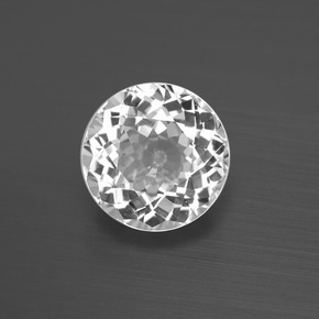 Topazio naturale bianco da 4,05 ct, taglio rotondo, VVS