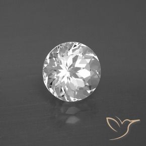 Topazio naturale bianco da 3,74 ct, taglio rotondo, VVS-VS