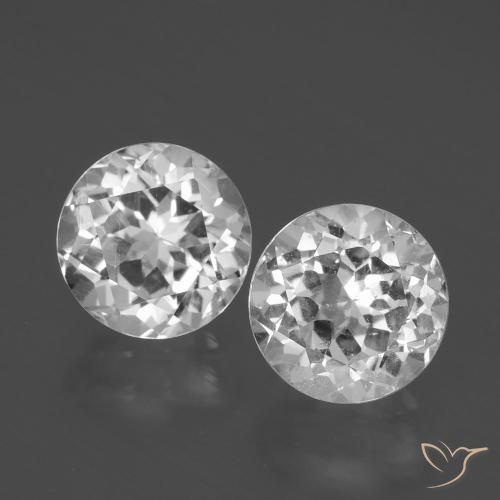 4.83ctw Naturale Bianco trasparente Topazio, Rotondo, VS