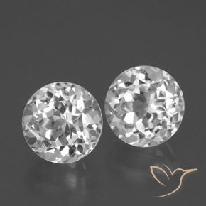 Gemme di Topazio Bianco trasparente naturale da 4.83 ct, Rotondo, VS
