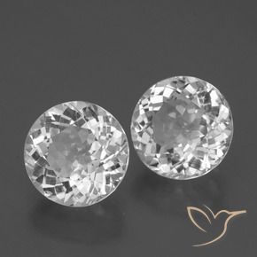 Gemme di Topazio Bianco trasparente naturale da 6.30 ct, Rotondo, VVS-VS