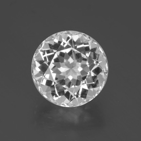Topazio naturale bianco da 6,06 ct, taglio rotondo, VS